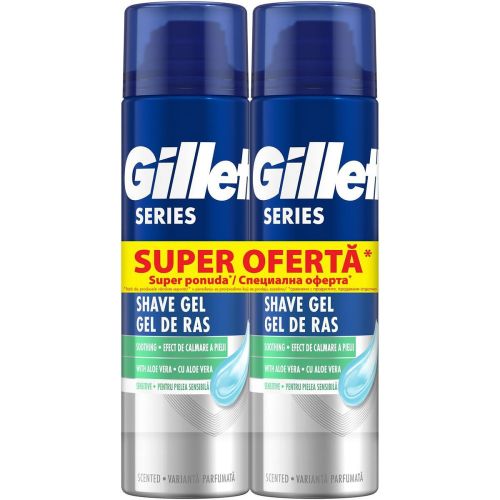 Gillette Series успокояващ гел за бръснене с алое вера за чувствителна кожа, 2 бр. х 200 мл (400 мл)
