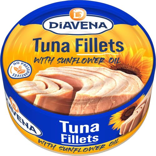 Диавена риба тон филе в слънчогледово масло (160 г)