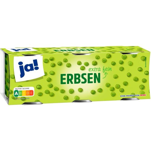 Ja! екстра крехък грах, 3 бр. х 200 мл (600 мл)