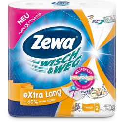 Zewa Wisch & Weg Design Extra Long двупластова кухненска хартия, 2 бр. х 72 къса (2 бр.)