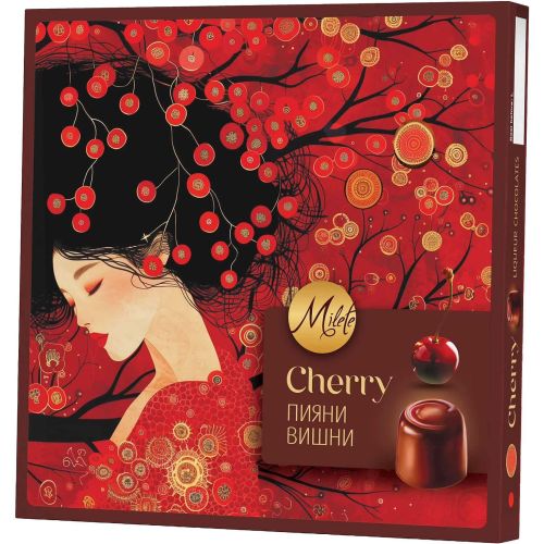 Milete бонбони с вишни в алкохол и черен шоколад (125 г)