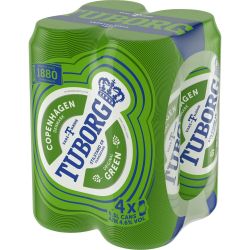 Tuborg светла бира в кен, 4 бр. х 500 мл (2 л)