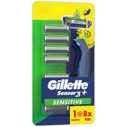 Gillette Sensor3+ Sensitive еднократни самобръсначки, 8 бр. (1 бр.)