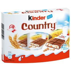 Kinder Country млечни шоколадови десерти, 9 бр. (212 г)