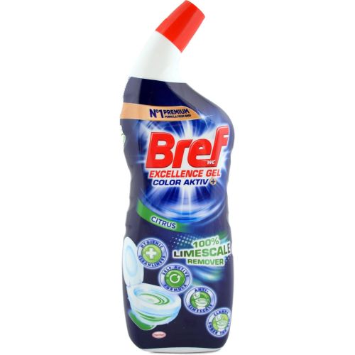 Bref Excellence Gel Color Aktiv Citrus почистващ препарат за тоалетна цитрус (700 мл)