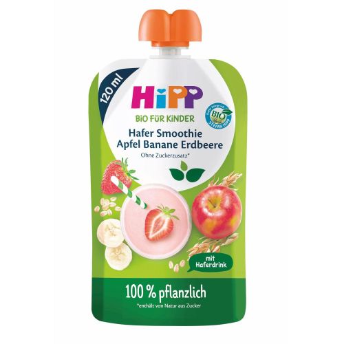 Hipp био смути ягода, банан, ябълка, овес (120 мл)