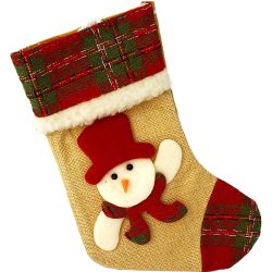 Коледен чорап със снежен човек, 25 см х 16 см (1 бр.)