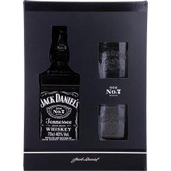 Jack Daniels бърбън уиски с две чаши в картонена кутия (700 мл)