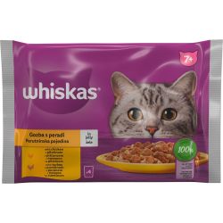 Whiskas пауч с птичи ястия с пиле и пуйка Senior 7+, 4 бр. х 85 г (340 г)