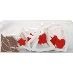 Коледни украшения от дърво, 9 см, 3 бр. (1 бр.)