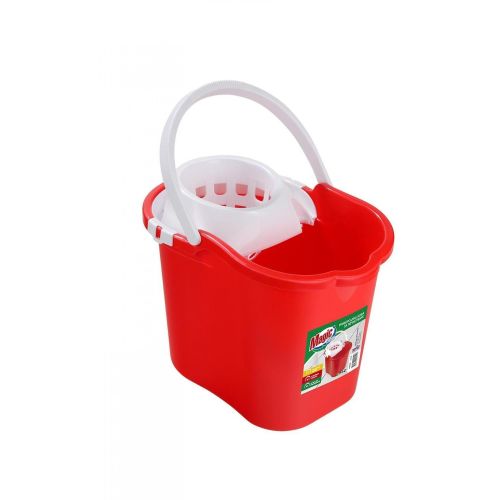 Magic Clean овална кофа с цедка, червена, 16 л, 39.5 х 26.5 x 29 х см (1 бр.)