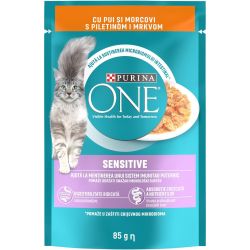 Purina One Cat Sensitive пауч за котки с пиле и морков (85 г)