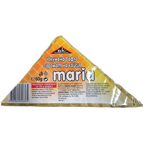 Бизнес къща Maria кайсиева локумена вафла (60 г)