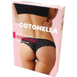 Cotonella Brasilian дамски бикини, черно, размер S (2 бр.)