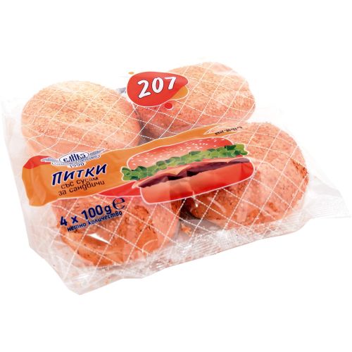 Елиаз питки със сусам за сандвичи, 4 бр. х 100 г (400 г)