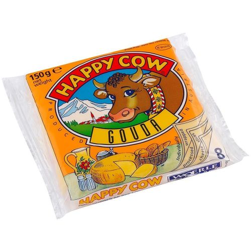 Happy Cow топено сирене гауда, слайс (150 г)