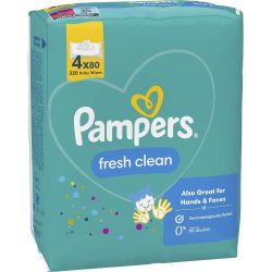 Pampers Fresh Clean мокри кърпички, 4 бр. х 80 бр. (320 бр.)