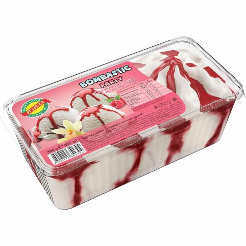 Изида Bombastic Party сладолед ванилия с малинов сироп (800 мл)