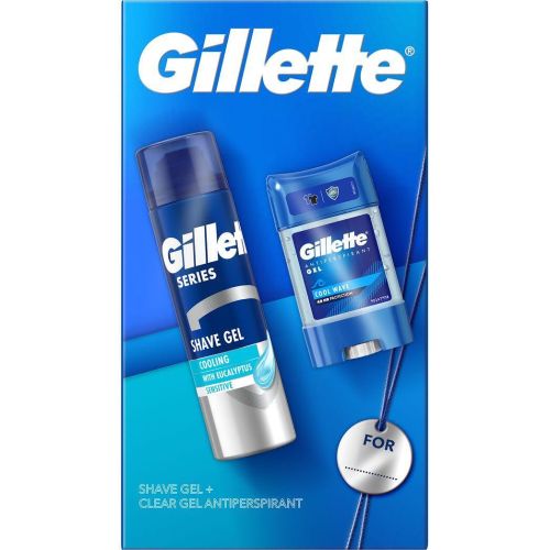 Gillette Cooling Sensitive комплект гел за бръснене 200 мл, Cool Wave гел дезодорант 70 мл (1 бр.)