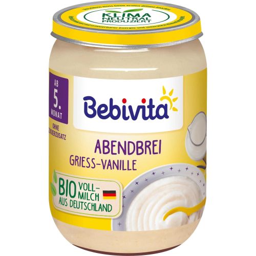 Bebivita млечна каша грис ванилия, 5+ месеца (190 г)