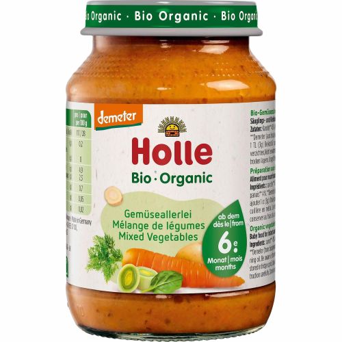 Holle био пюре микс зеленчуци (190 г)