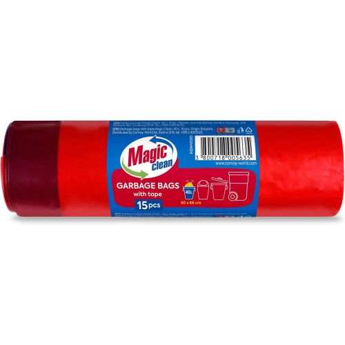 Magic Clean торби за смет с връзки, 40 л (15 бр.)