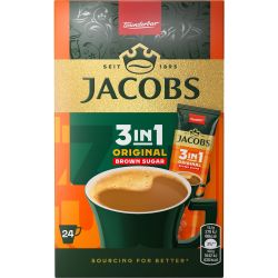 Jacobs 3in1 Original Brown Sugar разтворимо кафе, кутия, 24 бр. х 15.1 г (362.4 г)