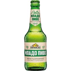 Пиринско младо пиво, бира в стъклена бутилка (330 мл)