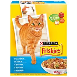 Purina Friskies храна за котки в зряла възраст, сьомга и зеленчуци (300 г)