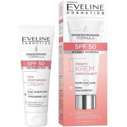 Eveline Cosmetics слънцезащитен хидратиращ крем за лице с хиалуронова киселина, SPF50 (30 мл)