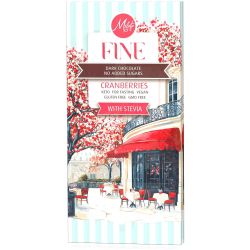 Milete Fine черен шоколад с боровинки и стевия, веган, без захар, без глутен (80 г)