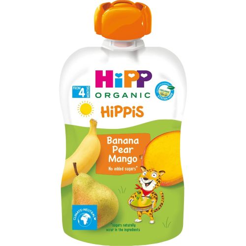 Hipp био плодова закуска с банан, круша и манго (100 г)