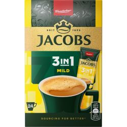 Jacobs Mild 3in1 разтворимо кафе, 24 бр. х 11.1 г (266.4 г)