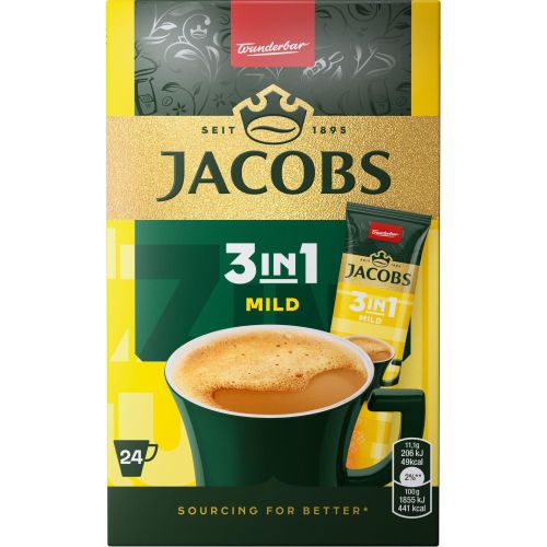 Jacobs Mild 3in1 разтворимо кафе, 24 бр. х 11.1 г (266.4 г)