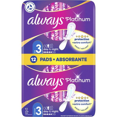 Always Platinum Night Duo дамски превръзки (12 бр.)