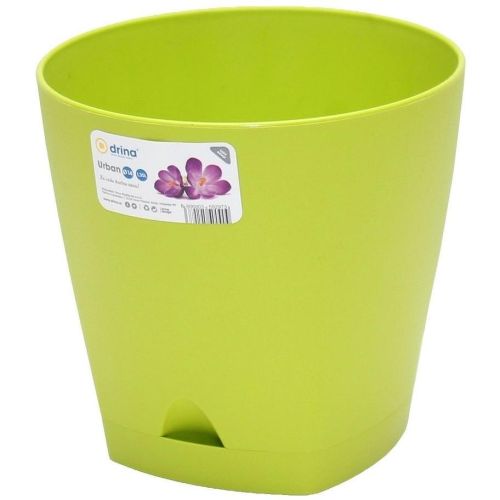 Urban саксия с подложка Ф: 17 см, Н: 15 см, зелена (1 бр.)