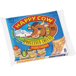 Happy Cow топено сирене чедър, слайс (150 г)