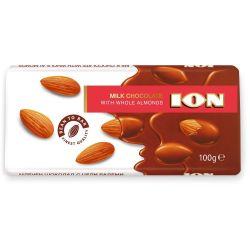 ION млечен шоколад с цели бадеми (100 г)