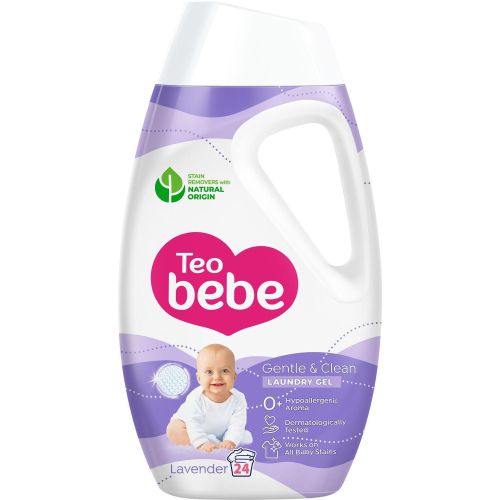 Teo Bebe Gentle & Clean Lavender течен перилен препарат, 24 пранета (1.08 л)