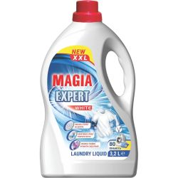 Magia Expert White XXL течен перилен препарат за бяло пране, 80 пранета (3.2 л)