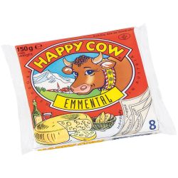 Happy Cow топено сирене ементал, слайс (150 г)