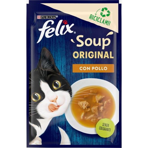 Felix Soup Original с пиле, допълваща храна за котки (48 г)