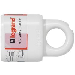Legrand щепсел бял, 2P 6A 250V (1 бр.)