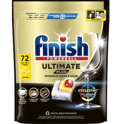 Finish Powerball Ultimate Plus лимон таблетки за миялна машина (72 бр.)