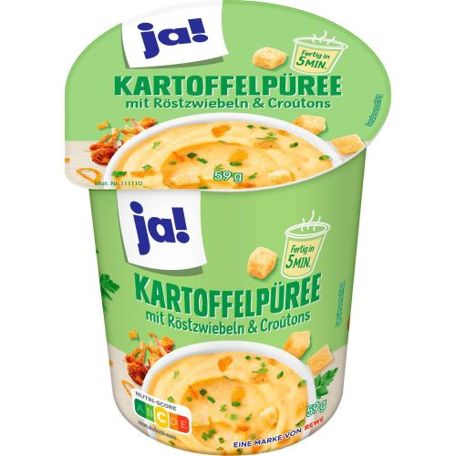JA! инстантно картофено пюре с пържен лук и крутони (59 г)