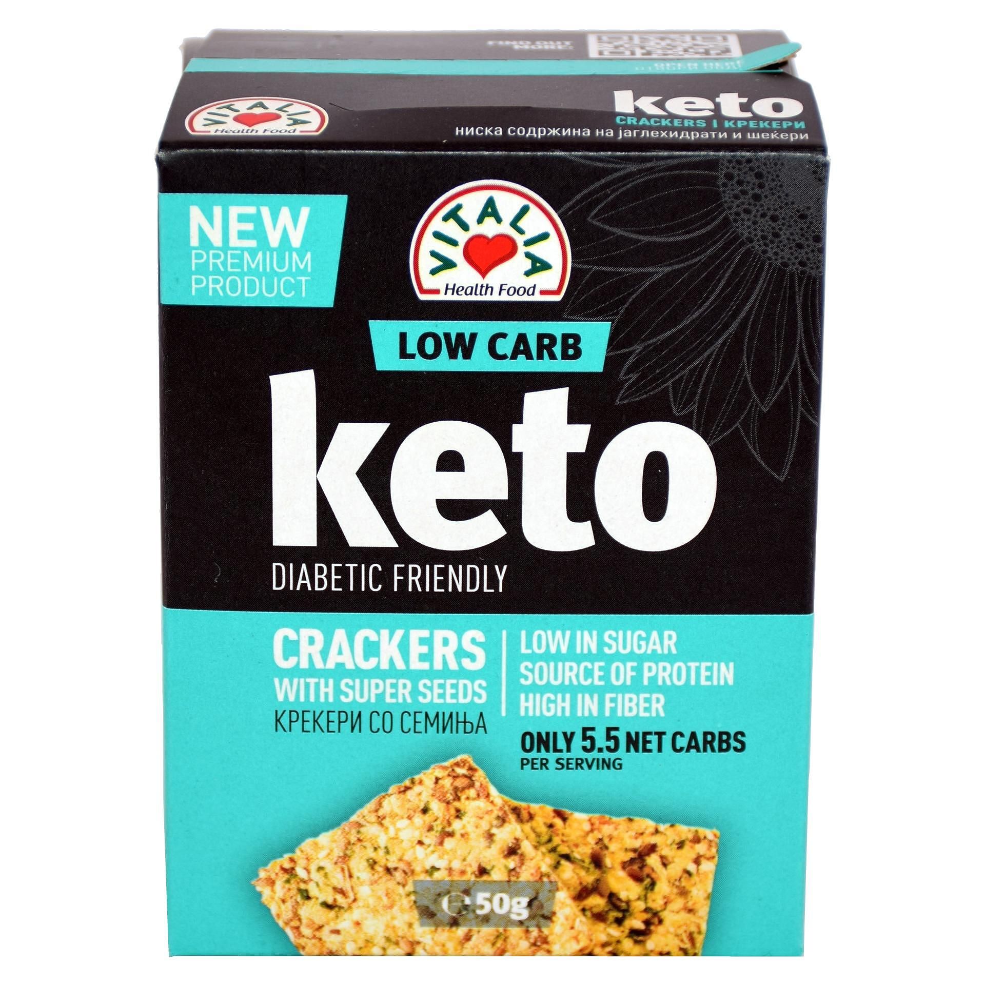 Vitalia кето крекер със семена, с малко захар (50 г)