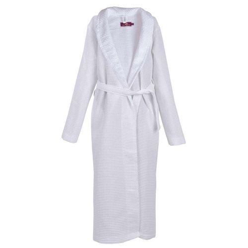 PNG халат за баня вафел с шал яка, бял, размер L (1 бр.)