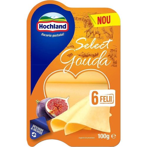 Hochland сирене гауда, слайс (100 г)