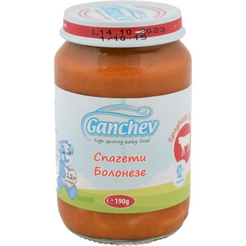 Ганчев пюре спагети болонезе, 4+ месеца (190 г)
