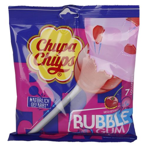 Chupa Chups близалки с черешов вкус и пълнеж от дъвка, 7 бр. (126 г)